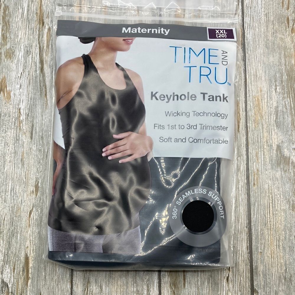 Women’s Maternity Keyhole Ruched Soft Smooth Tank Top Size XXL